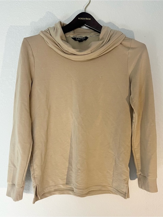 Ralph Lauren Sweaters - Ralph Lauren Tan Cowl Neck Long Sleeve Top